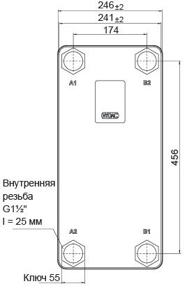 Габаритный чертёж HYDAC HEX S522-40