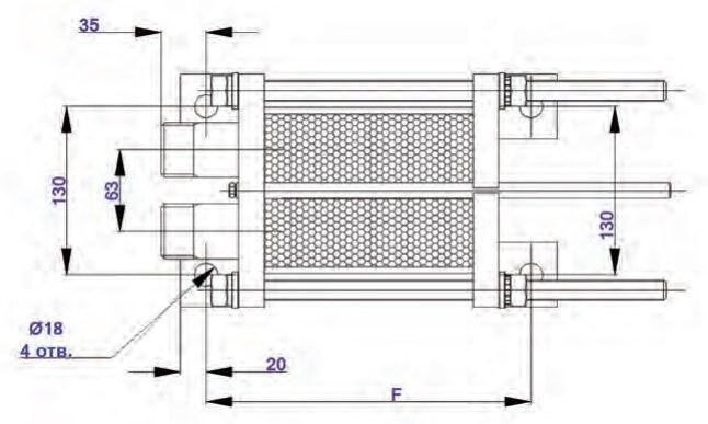 Чертёж теплообменника Danfoss XGM032L вид сверху