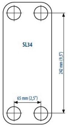 Габаритный чертеж теплообменника Sondex SL34