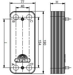Габаритный чертёж Zilmet ZB 190
