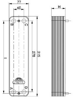 Габаритный чертёж Zilmet ZB 315