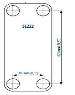 Габаритный чертеж теплообменника Sondex SLS222